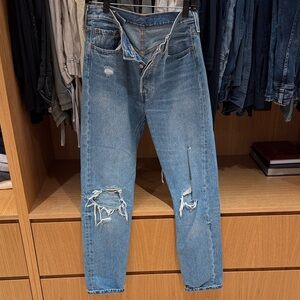 Levi's Light Blue Slim Straight Distressed Jeans
